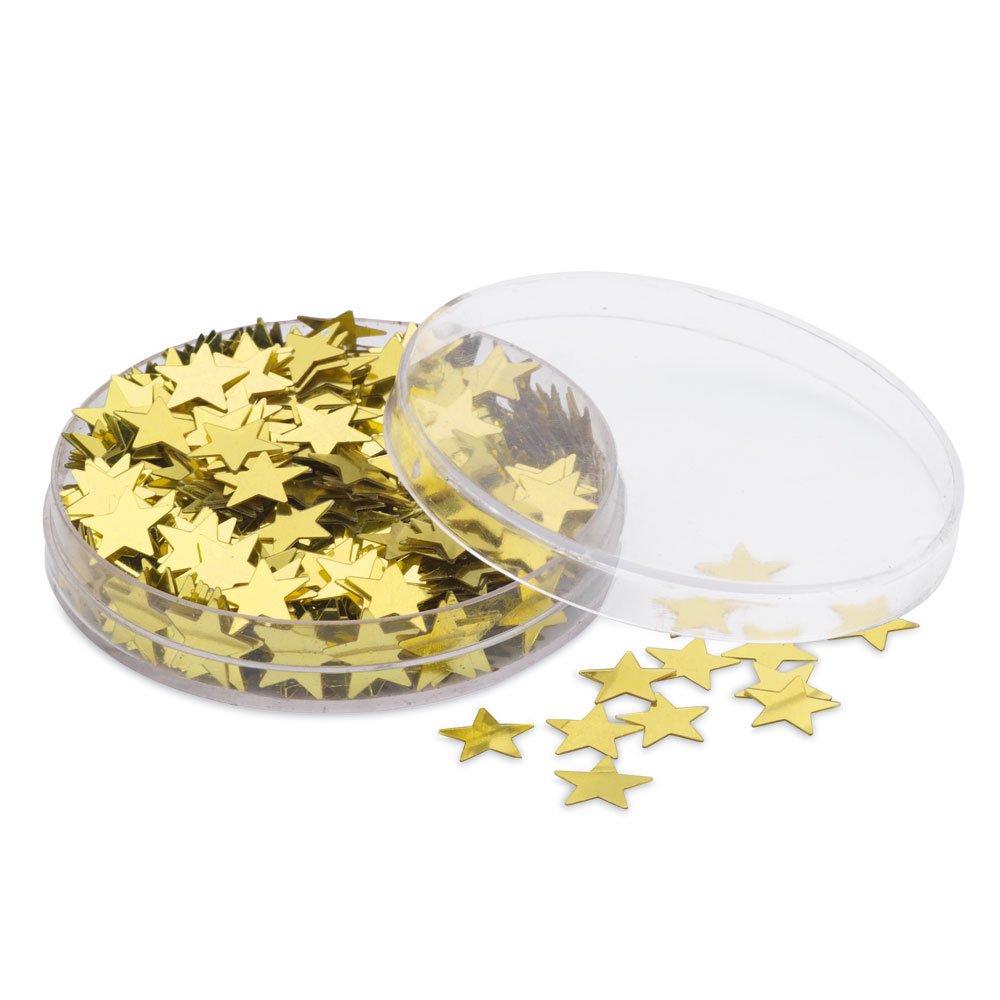 eBuyGB Star Table Confetti, Gold, Pack of 10