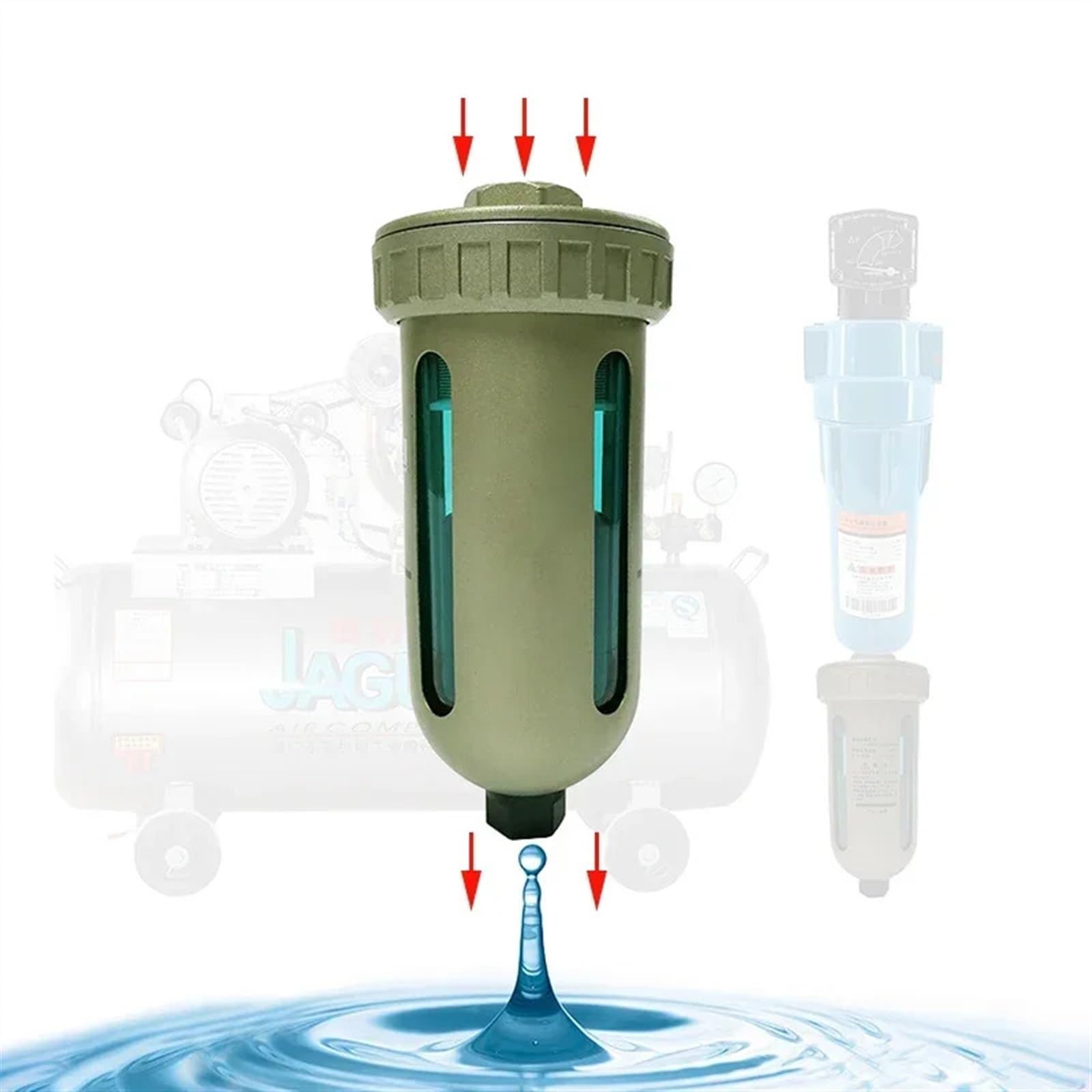 1/2 elektroniczny zawór spustowy, filtr sprężarki powietrza, zbiornik do przechowywania suchego powietrza, chłodnica odpływowa, suchy, elektromechaniczny zawór magnetyczny 24 V/220 V (automatyczny