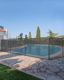 Pool Fence, 4 x 48 FT Pool Fences for Inground Pools, Removable Pool Fencing, Easy DIY Installation Swimming Pool Fence, PVC Pool Fence Mesh Protects Kids and Pets