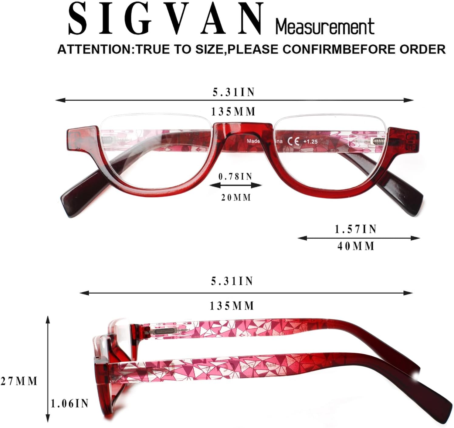 4 Pairs of Colorful Fashion Half Moon Frame Reading Glasses Spring Hinge Male and Female Readers - Image 2