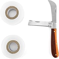 Vista 7 de QWORK Cuchillo de jardinería de injerto, kit de injerto flexible, cuchillo de jardín de doble hoja para poda en ciernes, con 2 cintas de reparación