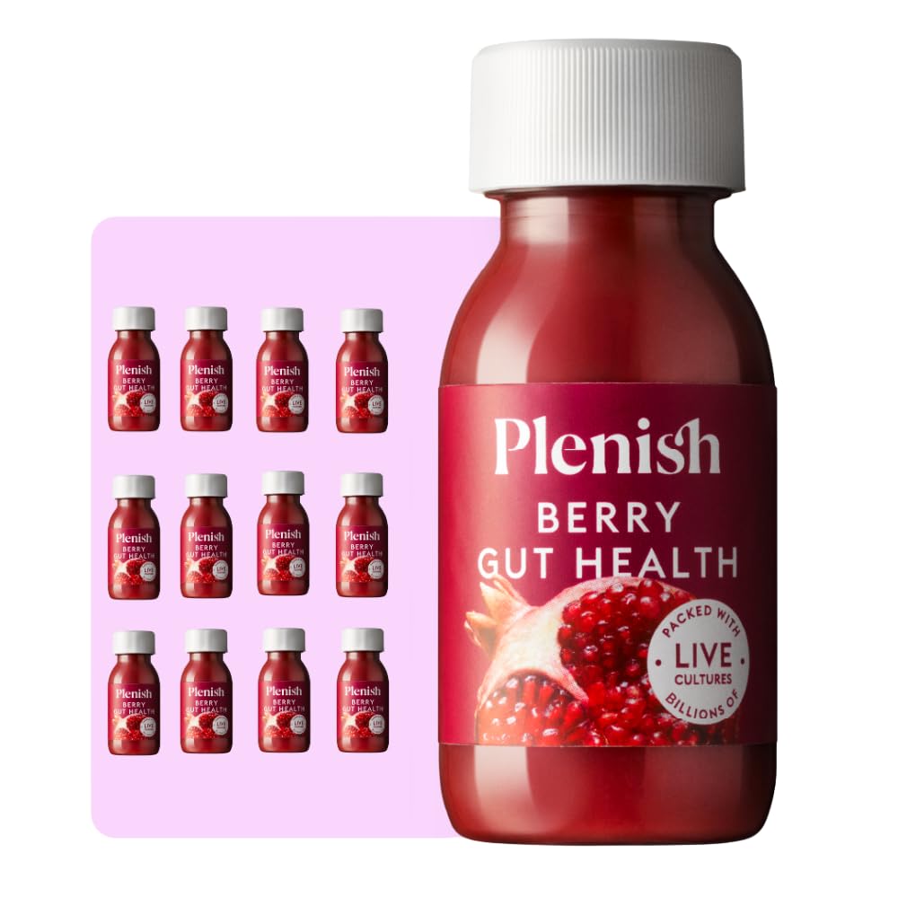 Plenish Berry Gut Health Shot 12 x 60ml | 100% Natural, Vegan & Gluten Free | No Added Sugar, No Additives, No Preservatives | Perfect Morning/Post Workout Pick Me Up