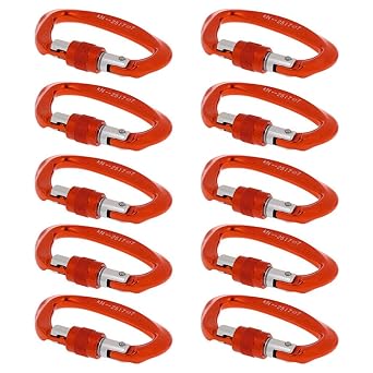 ELECTROPRIME 10x Screw Locking Karabiner, 25KN Carabiner, Climbing, Scaffolding, Harness