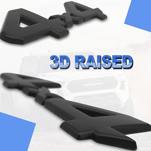 Miniatura 3 de Insignia universal de 4X4 con logotipo 3D, repuesto de adhesivo de cobertura completa compatible con Toyota 4Run, Tac, modelo Tun SUV camioneta