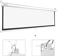 Vista 6 de 72" 16:9 Manual Pull Down Projector Screen 4K Self-Locking Home Theater Cinema Meeting Room Classroom Restaurant Bar Office