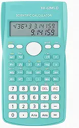 Calculadora Cientifica 82ms 240 Funções display 2 linhas com capa protetora Verde Estudante Faculdade Engenharia