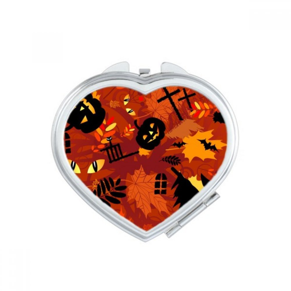 Miroir de poche Halloween mignon et compact pour retouches faciles