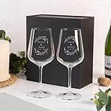 Wanapix | Pack 2 Copas de Vino Personalizadas | Estuche de Regalo Incluido | Copa de Cristal Grabada para Vino | Con Nombre o Texto | Pack de Copas de Cristal | Flowers 2 Copas + Estuche Flowers