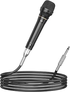 SHIDU Handheld Wired Microphone, Cardioid Dynamic Vocal Mic with 19.68ft Cable, Plug-in Microphone for Speakers, Karaoke Singing Machine, Amp, Mixer
