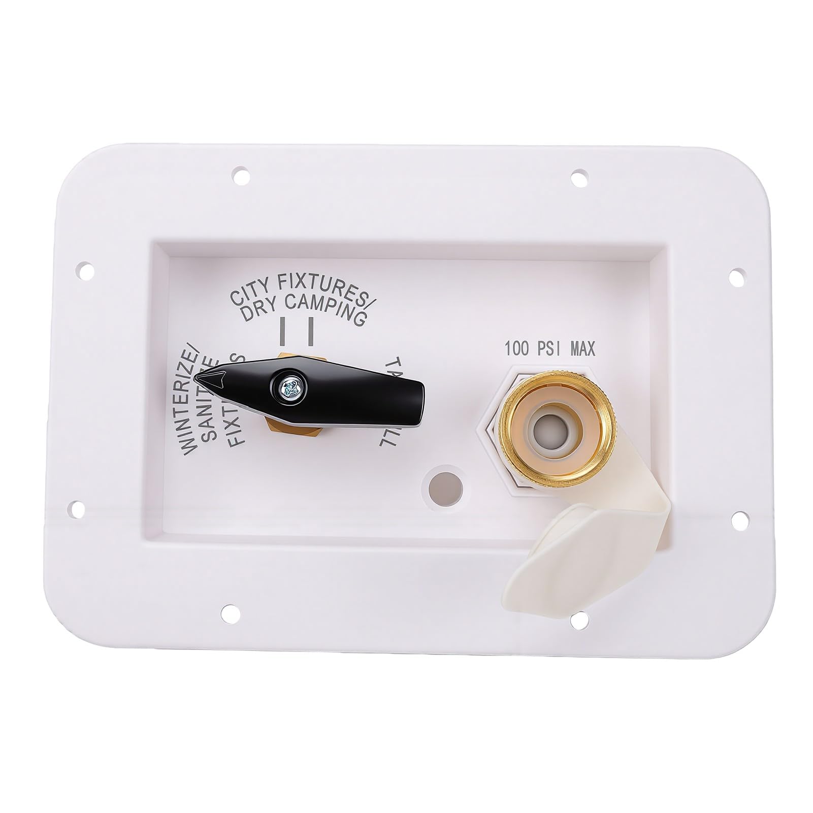 Tbest RV Water Service Panel, 4 Function 3 Position Brass