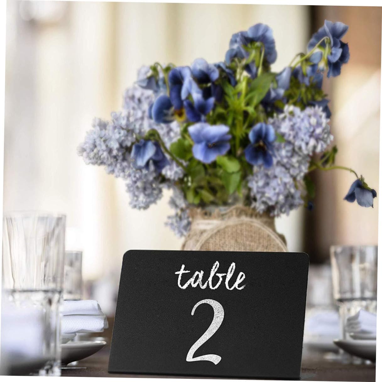 Acrylic Mini Chalkboards 12pcs Black Small Writing Boards, Erasable Party Message Blackboards for Wedding Table Display and Home Office Décor, Includes 1 Chalk Marker
