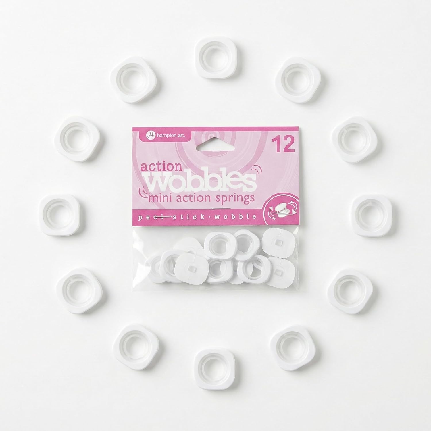 Hampton Art Action Wobbles Mini 12 Pieces, Action Wobbler, Wobble Kit, Wobblers for Card Making, Craft Springs, Wobblers for Cards, Wobble Springs