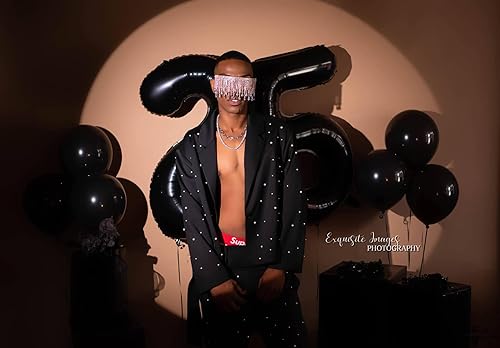 Miniatura 4 de Globo negro del número 50 de 40 pulgadas, globos de números 50, decoraciones de cumpleaños negras de 50 años, suministros de fiesta para mujeres y