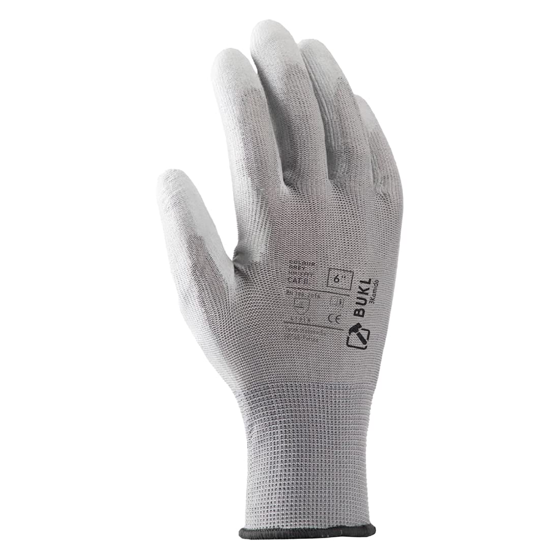 Guantes de Trabajo BUKL - Guantes de Montaje Antideslizantes Sin Costuras,Industria automotriz,Servicio automotriz, Talla 10(60 Pares) Gris