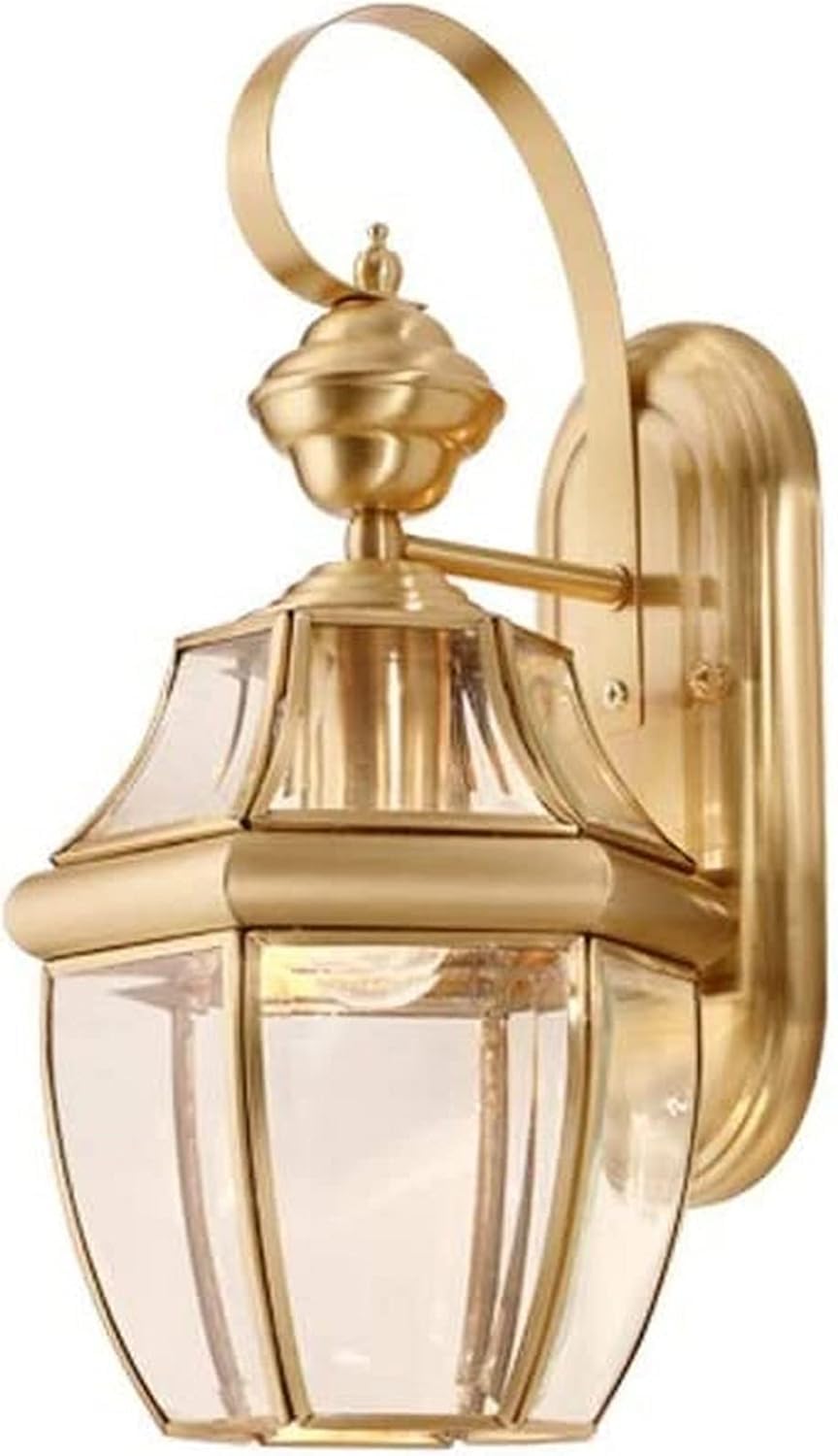 JYBNBBE Wall Light European Modern Wall Light Gold Brass Fixture with Clear Glass Light Shade Industrial Wall Lamp V-intage Retro Wall Sconce Indoor Lighting,Chandelier,39cm