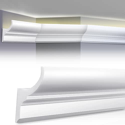 Pushglossy 8 Pcs 47.24″(Total 31.5 Ft) Ceiling Crown Molding with