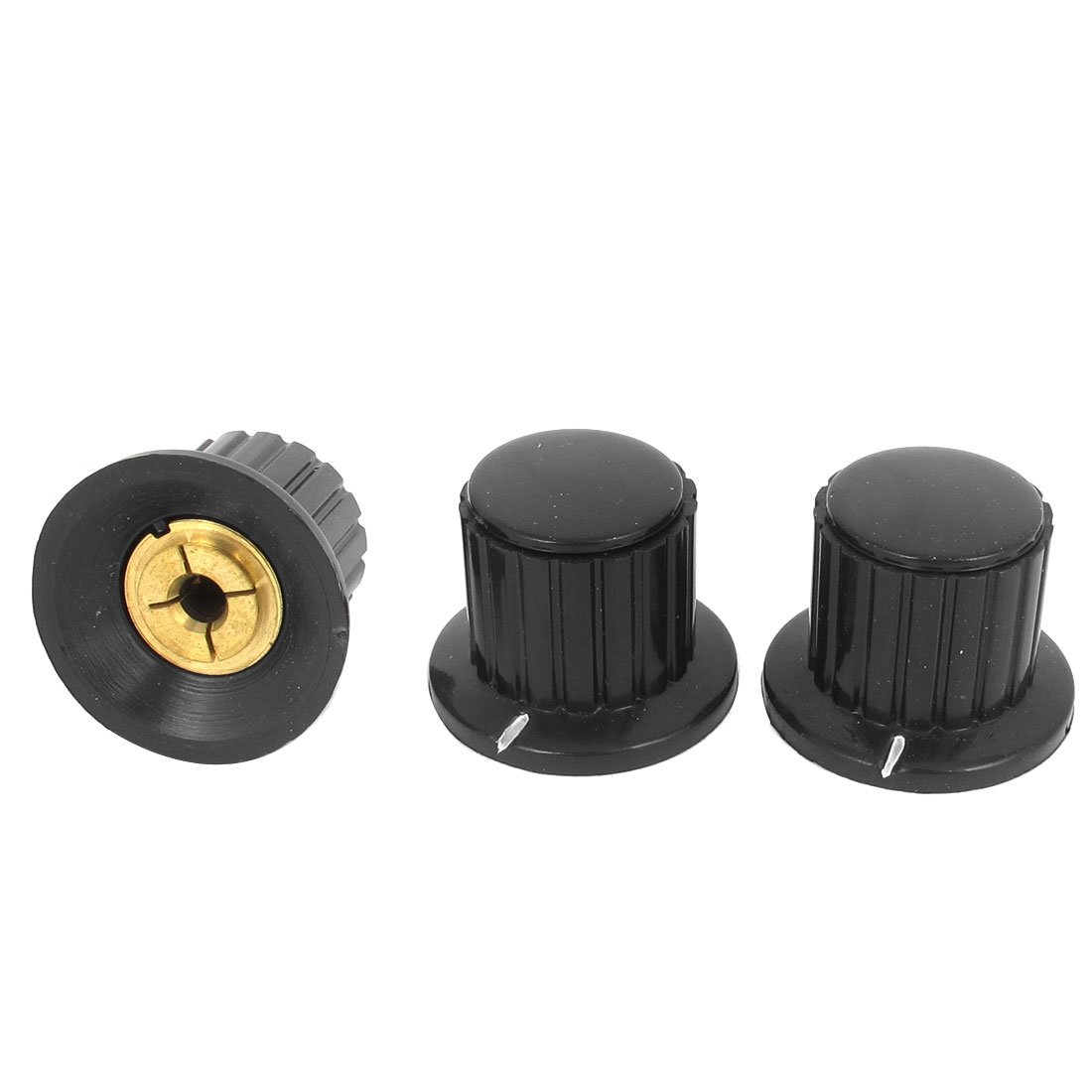 Uxcell Black Sourcingmap 3 Pcs Ribbed Grip 4Mm Split Shaft Potentiometer Control Knobs