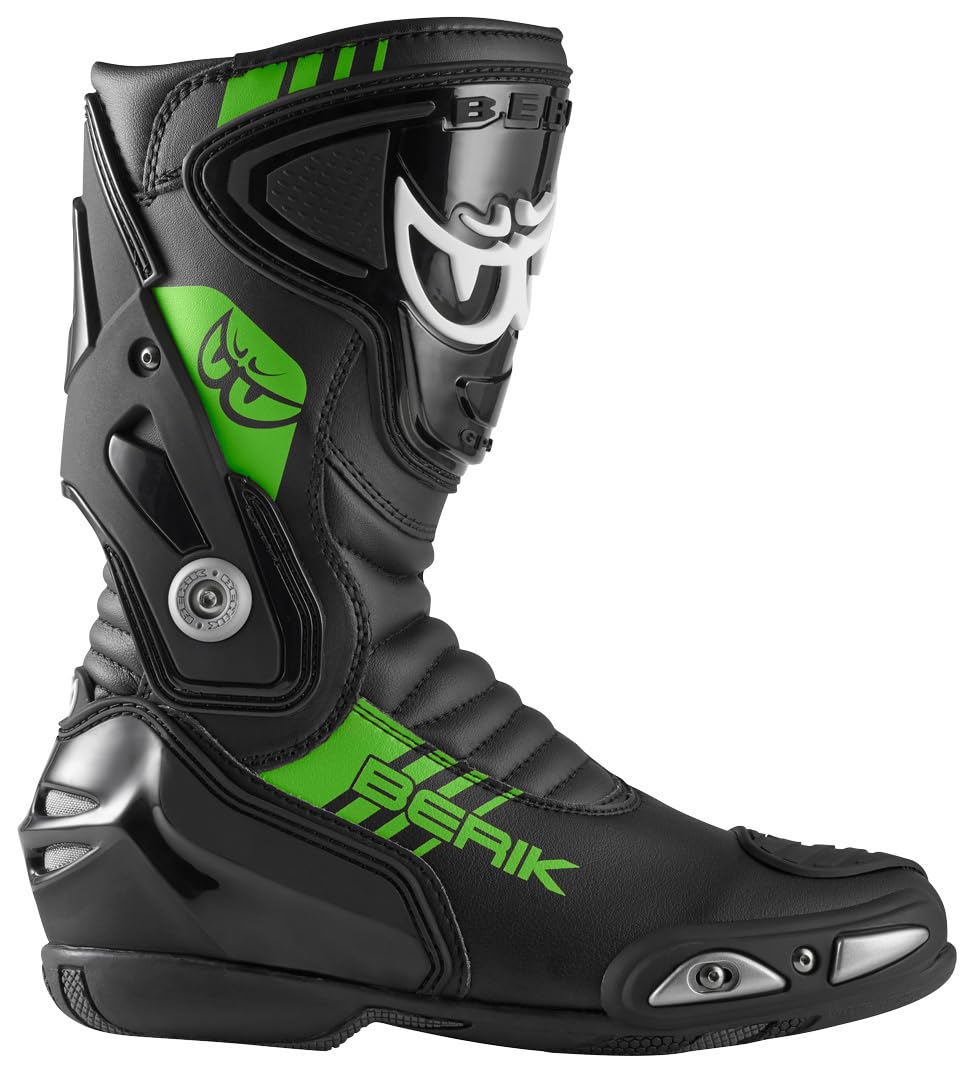Berik Shaft 3.0 Stivali da moto, nero/verde, 42