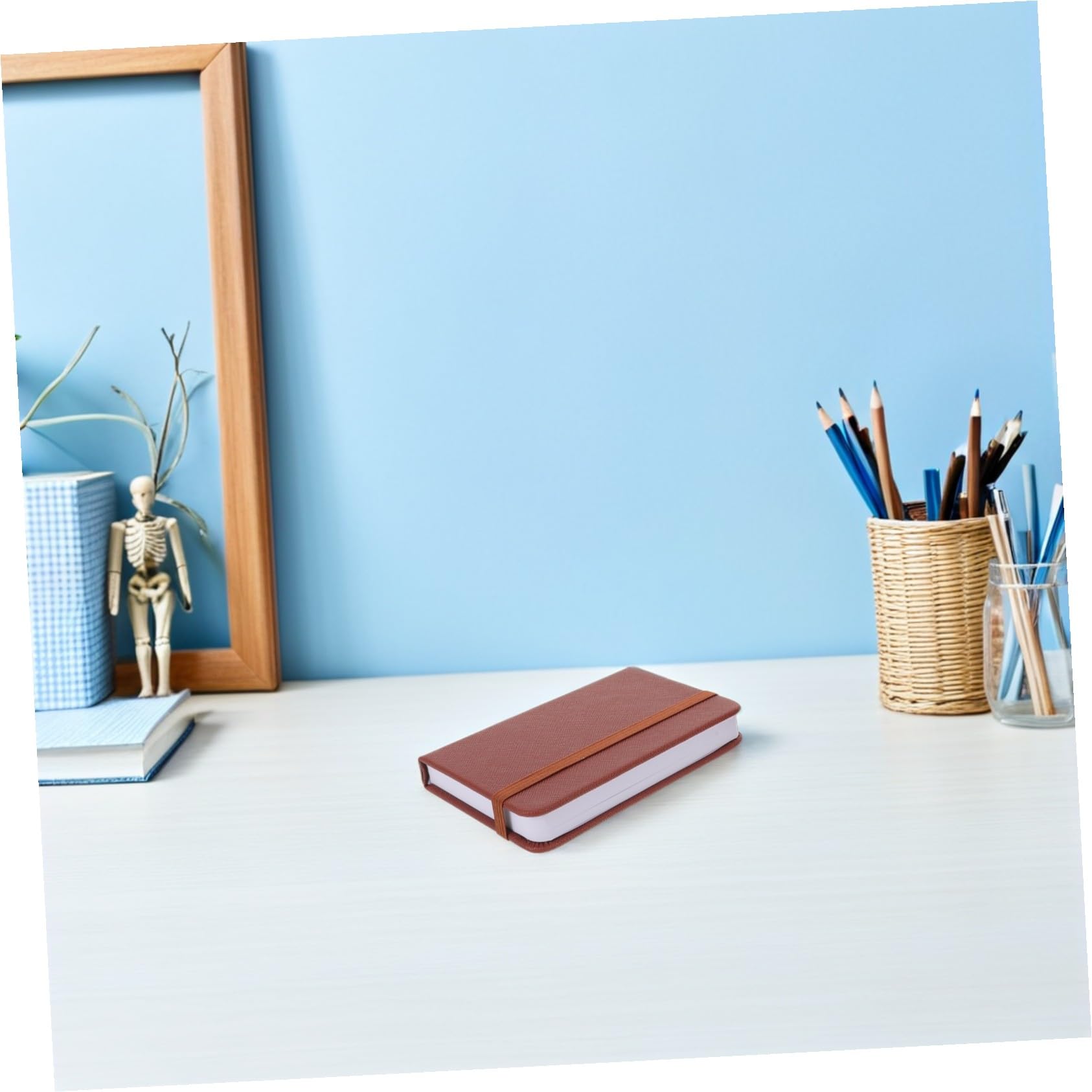 Housoutil 10pezzi Quaderno Diario Tascabile in Pu Mini Blocco Note con Copertina Rigida Pagine Bianche Formato per Lavoro Casa e Borsa