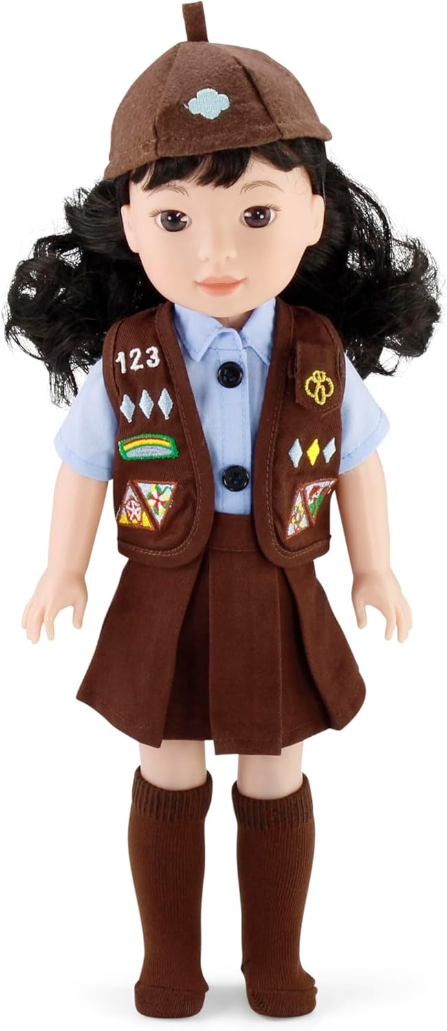 Emily Rose 14 Inch Doll Girl Scout Brownie Uniform 5-PC Playset | Officially Licensed by Girl Scouts of The USA | American Brand - Gift Boxed | Doll NOT Included | Fits Glitter Girls Dolls