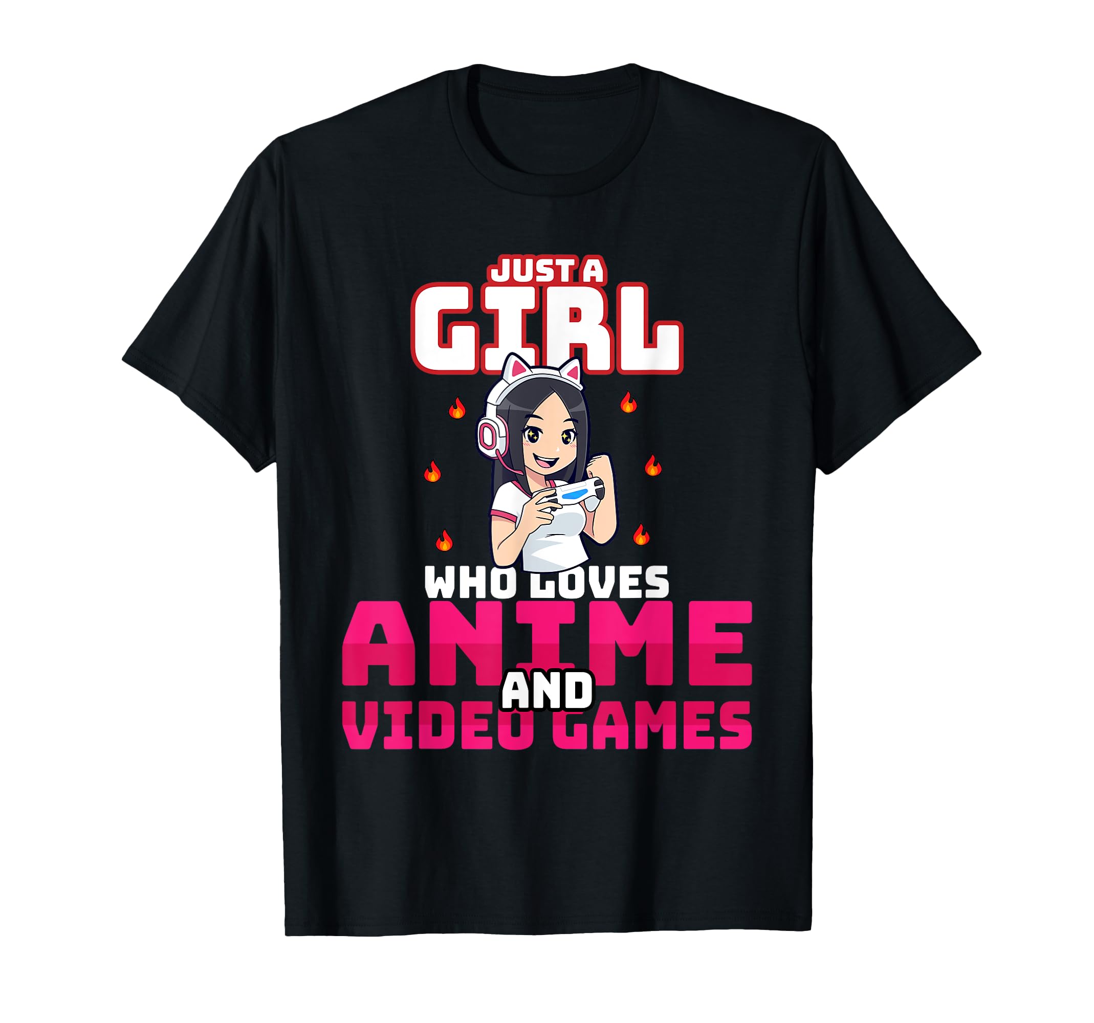 Just A Girl Who Loves Anime and Video Games Girls Gift T-Shirt