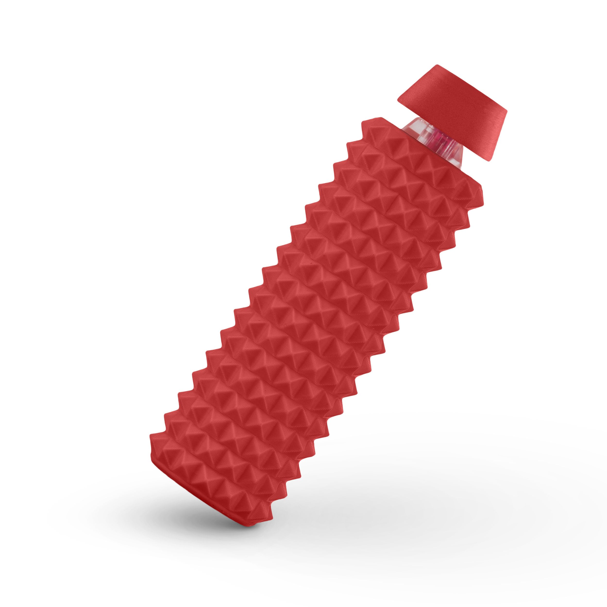 Distractibles Sensory Spike Roller Clicker, Tactile Pain Stim Fidget with Clicker Switch, Pain Stimulation Roller with Lanyard (RED)