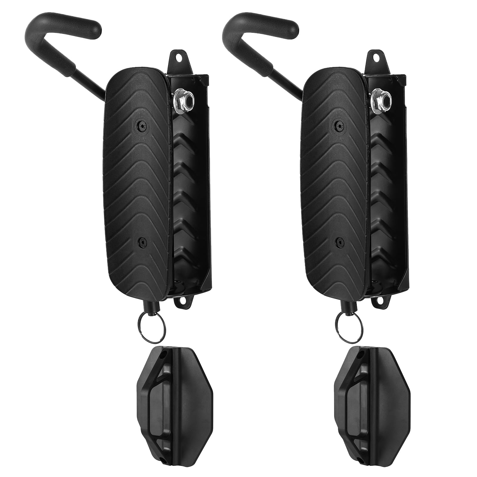 JCUKHA Swivel Bike Wall Mount, Vertical Bike Rack Garage, Bike Hangers for Garage Wall, Space Saving Wall Mount Bike Rack, Vertical Bick Rack Holds up to 66lbs for Home & Garage, Black, 2 Pack
