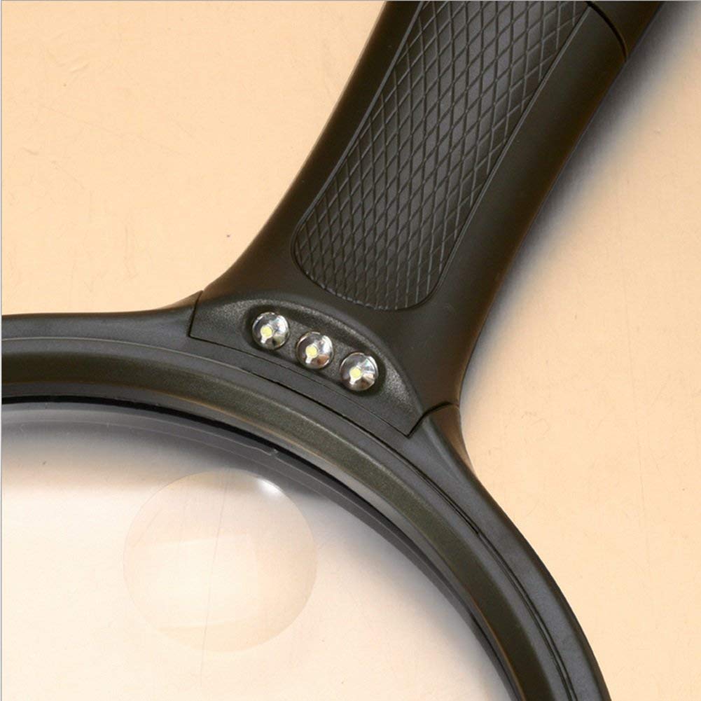 Handgehaltener Glas-Alter-Mann-Lese-LED-Licht-HD-Geschenk-Metalllupenteller