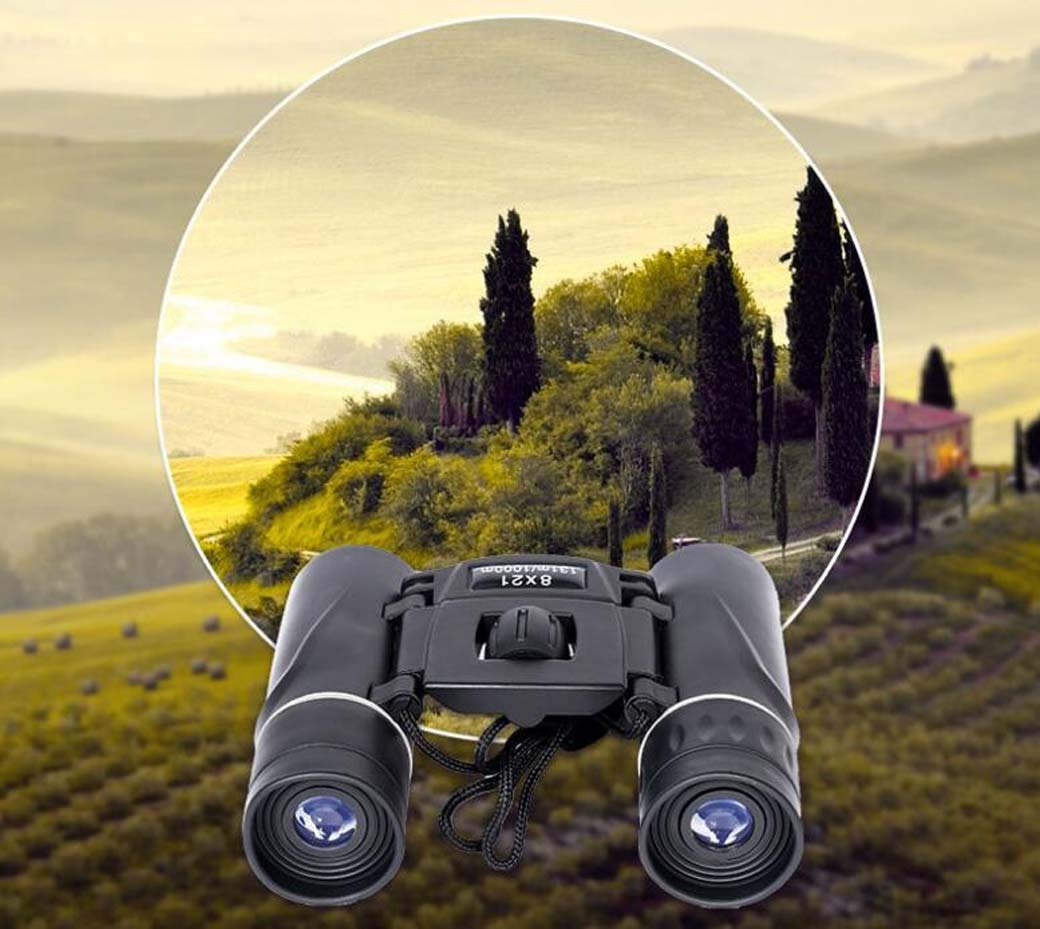 Binoculares Mini 8×21 Ridge System, prismáticos Infantiles con Prisma BAK4 con Revestimiento HD FMC, Plegables, de bolsi