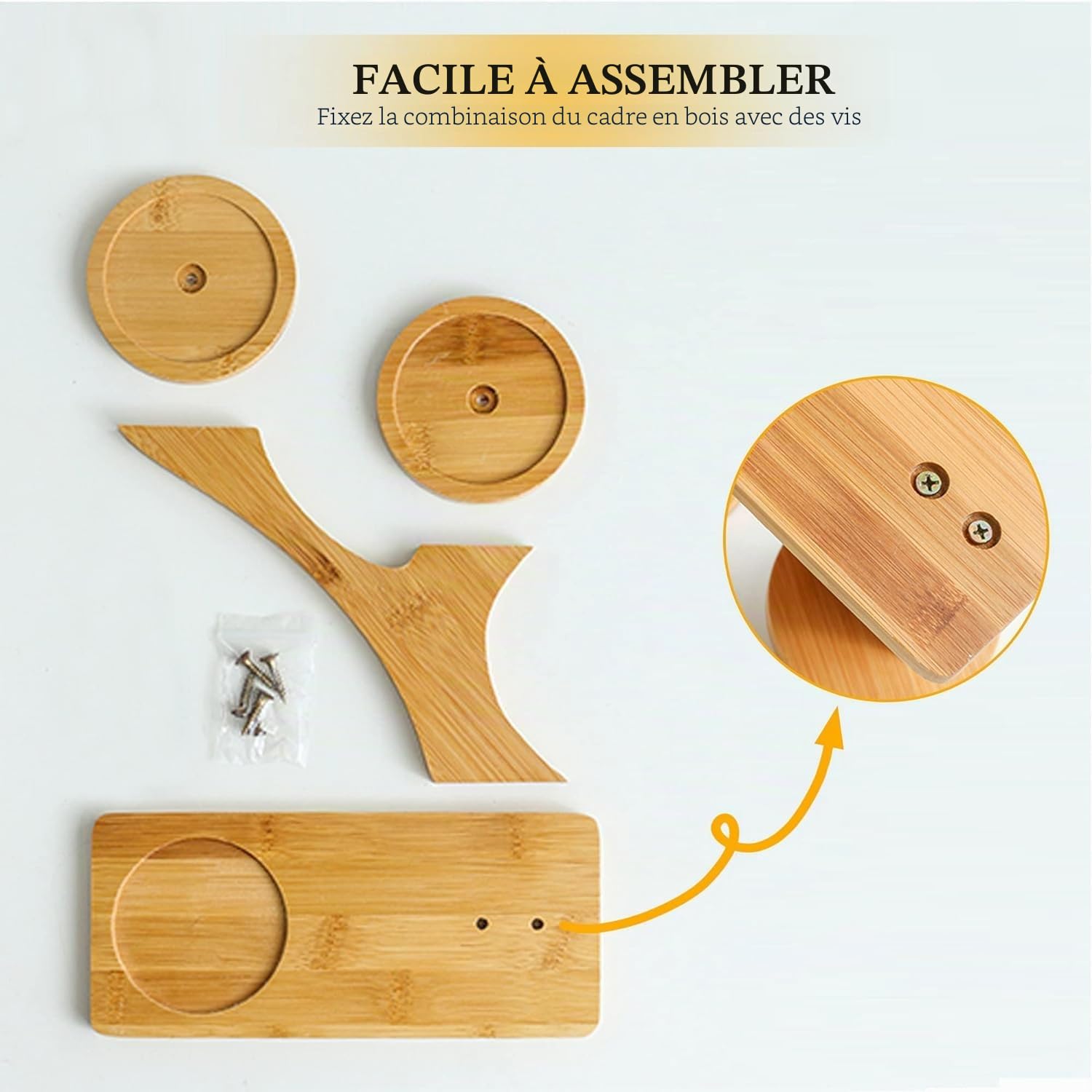 Lot de 3 bocaux à épices en céramique avec couvercle en bambou, cuillère et plateau, 170 ml/6,4 oZ, boîtes à épices pour conserver le sucre, le sel, les épices, le café