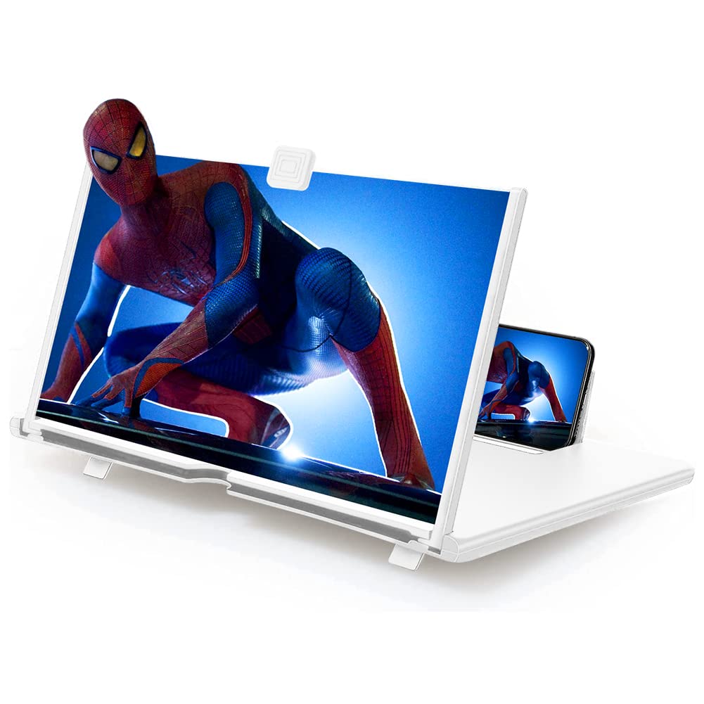14 Inch Phone Screen Magnifier,Thin Foldable Mobile Phone Stand,HD 3D Blu-ray for Movies, Videos, and Gaming, Compatible with All Smartphones