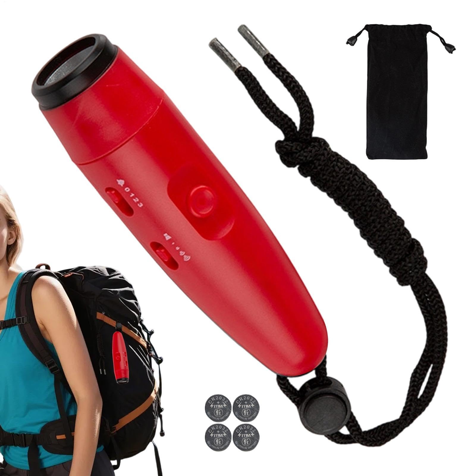 Elektronisches Horn für Bären, tragbar, 125 dB, mit 4 Lautstärkestufen und 3 Stufen, Sicherheitsalarm gegen Bären, Camping, Klettern, Erkundung und Sicherheit im Freien, Sport, Massenkontrolle