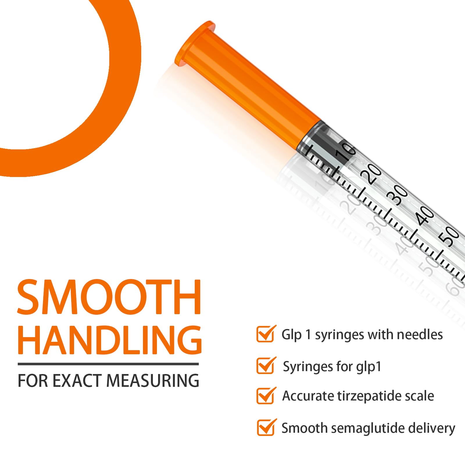 1ml/cc 31 gauge 5/16 inch syringe with needle, Syringes for glp1, PACK 100. — Amazon image 4