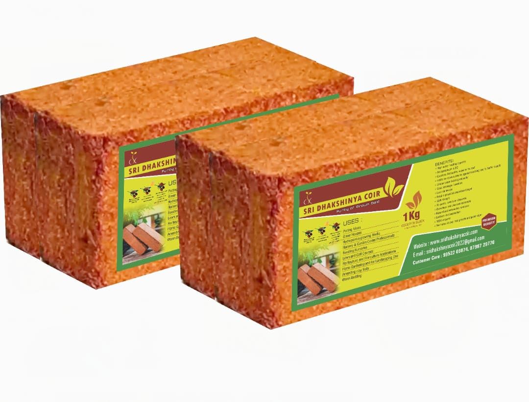 Sri Dhakshinya Coir Coco Peat Block for Home Garden Plants 1 Kg | Export Quality Coir Pith (Pack of 1) (B0CHPVMCTY) Amazon Price History, Amazon Price Tracker