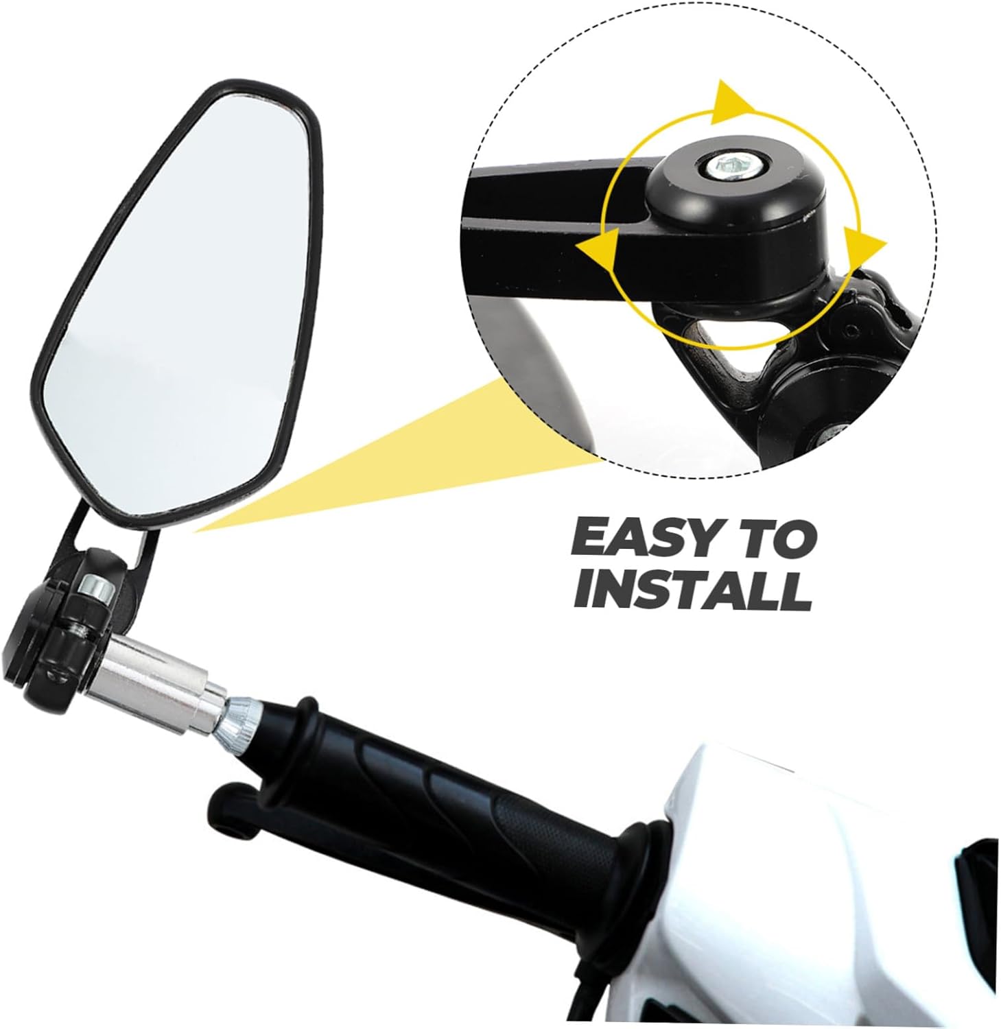 1pair Motorcycle Rear View Mirrors Aluminum Alloy High Definition Easy Installation for Safety and Style All