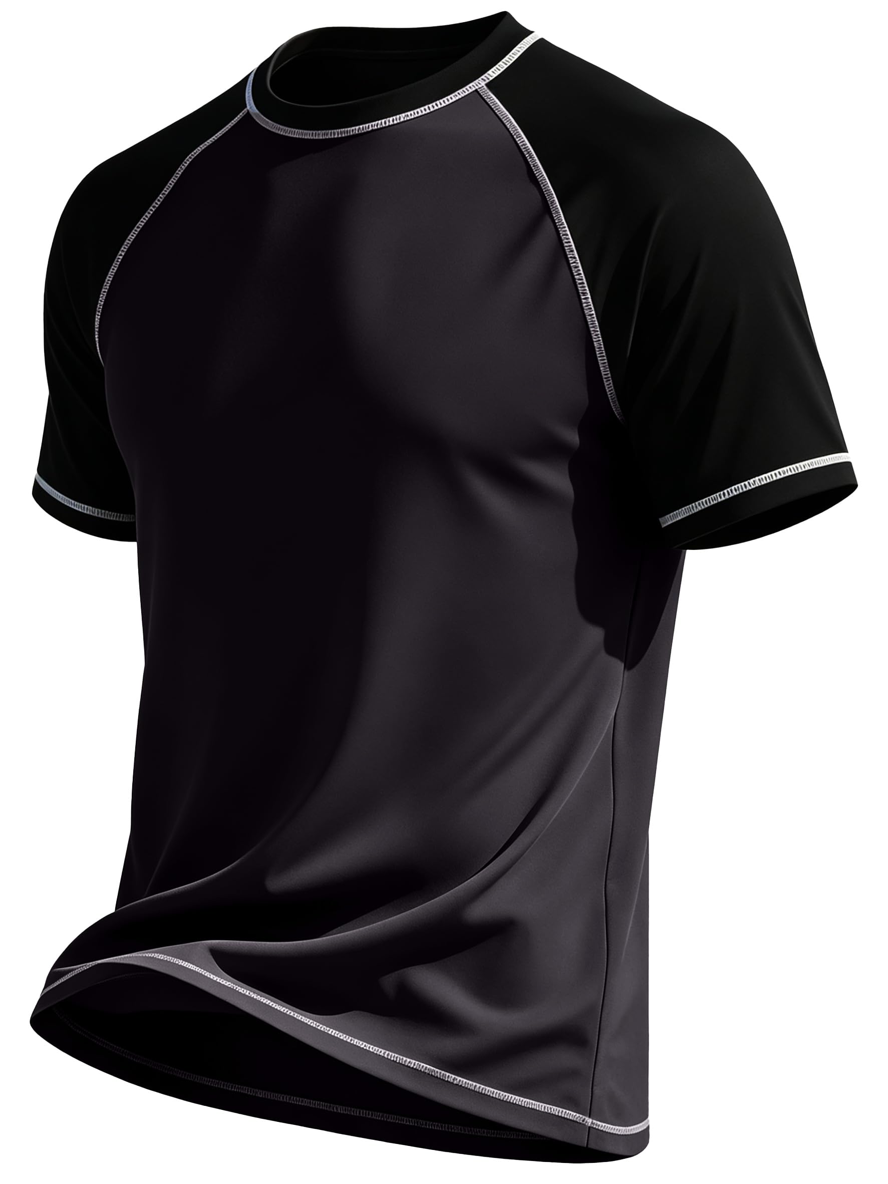 YuKaiChen Herren UV Shirt Funktionsshirt Kurzarm UPF 50+ Schnelltrocknend Atmungsaktiv Sport T-Shirt für Laufen Fitness Schwimmen Alltag