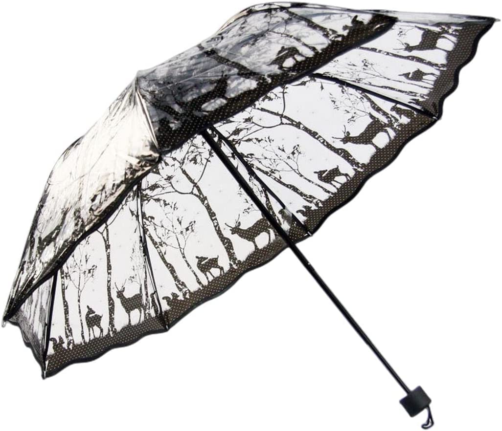 Parapluies, Parapluie Pliant Compact de Voyage, Mini Parapluie, Transparent, Automatique | Clear