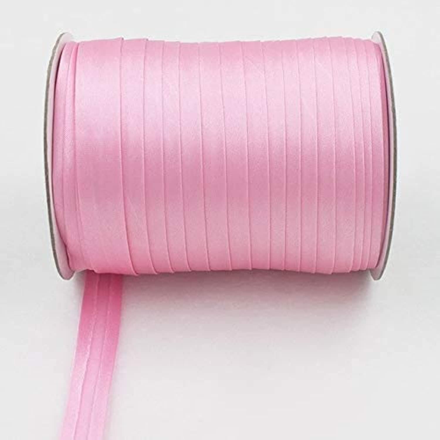 Ribbons - Polyester 5/8"(15mm) Satin Bias Tape Bias Binding Solid Color For DIY Garment Sewing And Trimming 25yard/roll (03 lt pink 15mm)