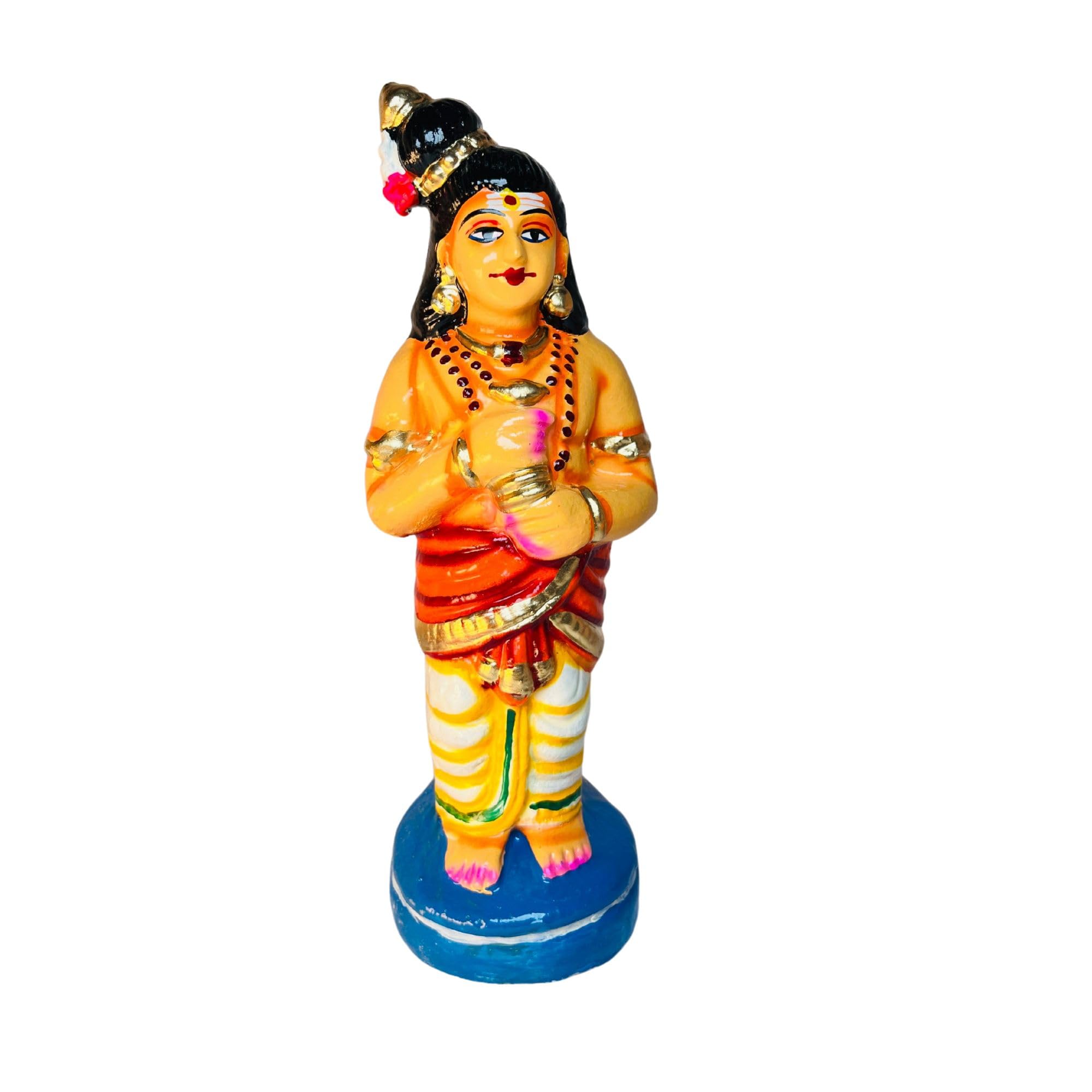 GP Decors Nalvar Saints Golu Doll Set – 10 Inch Clay Doll Appar, Sundarar, Manickavasagar & Sambandar Idols | Handcrafted Paper Mache Bommai for Navarathri Kolu Decor | Shaivite Saints Display Set - Image 3 thumbnail