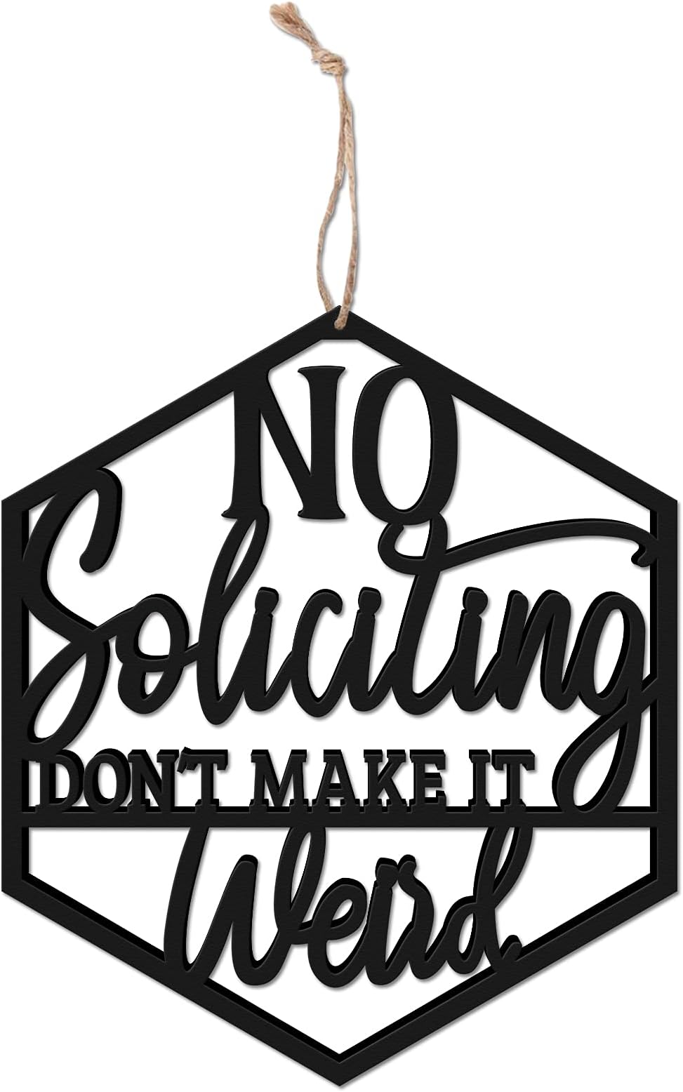 Zingoetrie No Soliciting Don't Make It Weird Front Door Sign No Solicitation Door Decorations Do Not Disturb Wooden Hanger Farmhouse Porch Decor