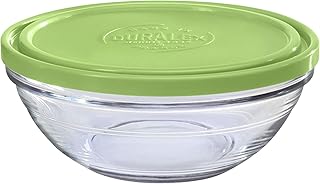 Duralex 9117AM06A111 Freshbox Rond pojemnik na żywność z pokrywką, 970 ml, szkło, zielony, 1 sztuka