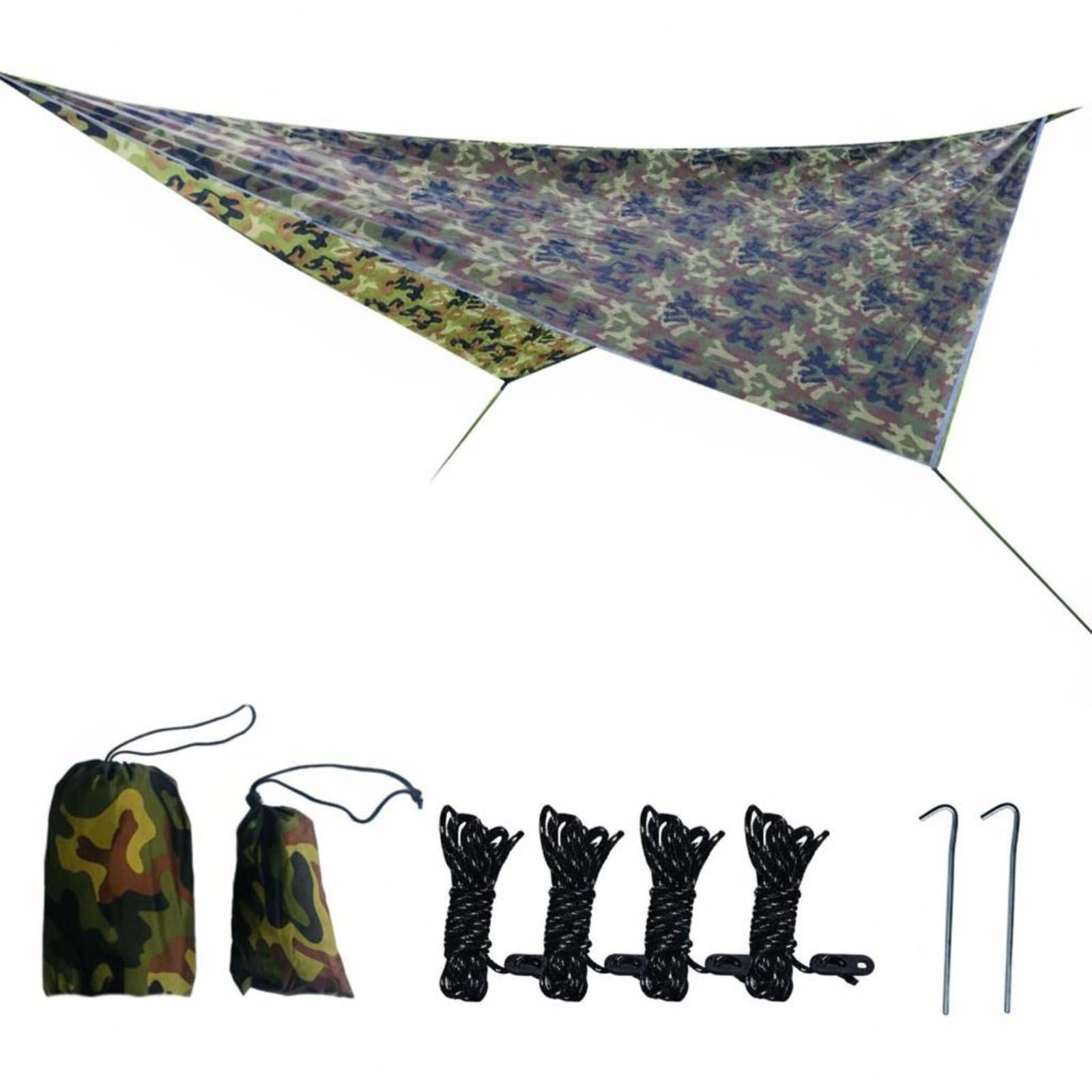 Protection Waterproof Shelter Tarp Multipurpose Portable Sun Shade Canopy Easy Setup Ultralight Sunshade Canopy Long-Lasting for Campers, Backpackers, Hikers, Hiking, Beach, Camouflage-image-41