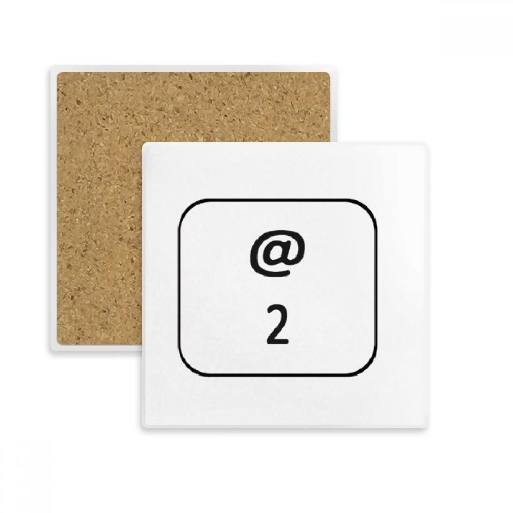 Clavier Symbole 2 Coaster carré pour verre et dessous de tasse absorbant