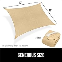 Vista 9 de GORILLA GRIP Toldo rectangular resistente con protección UV, resistente a la decoloración, desgarros y al óxido, bordes curvos que bloquean la luz