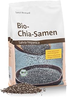 Sanct Bernhard Bio Chia-Samen reich an pflanzlichen Omega-3-Fettsäuren, Inhalt 1000 g