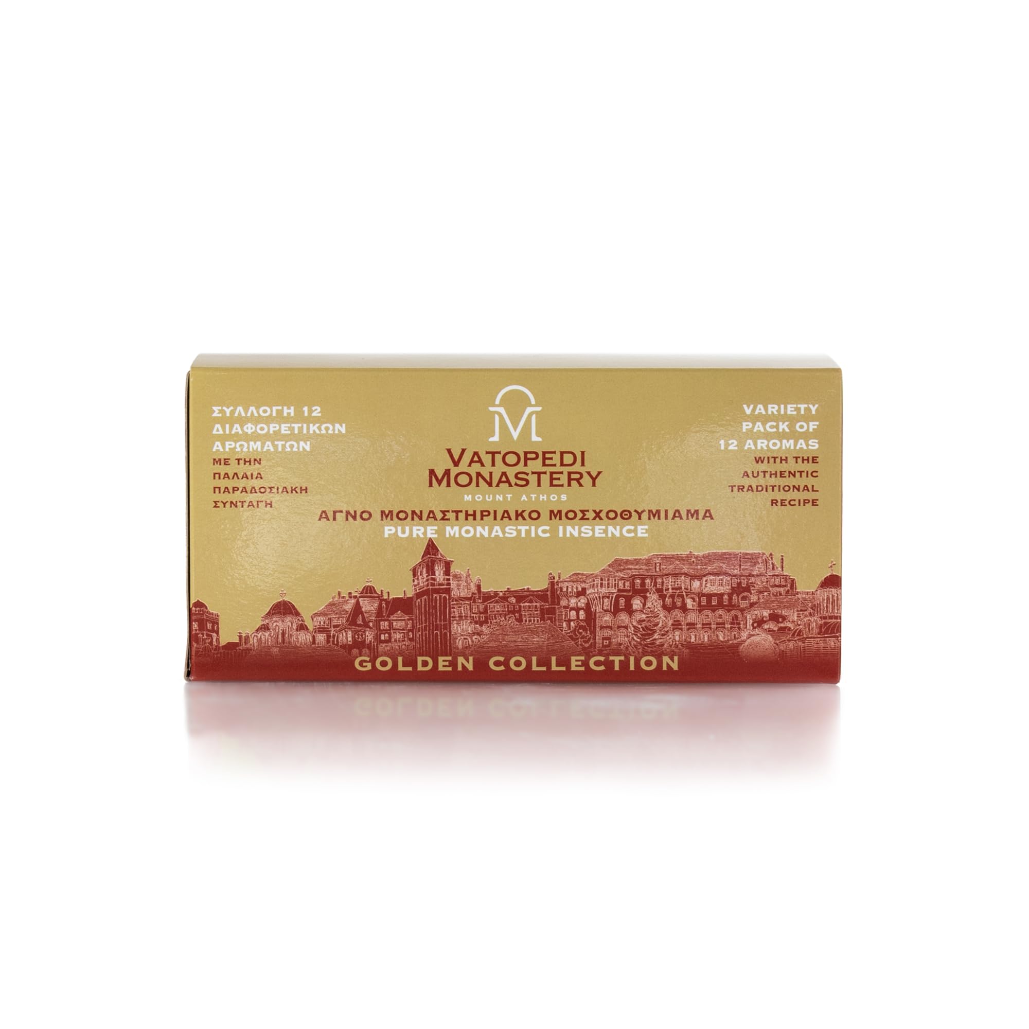 Incenso monastico puro dal monte Athos con l'autentica ricetta tradizionale 12x50g (varietà di 12 profumi)