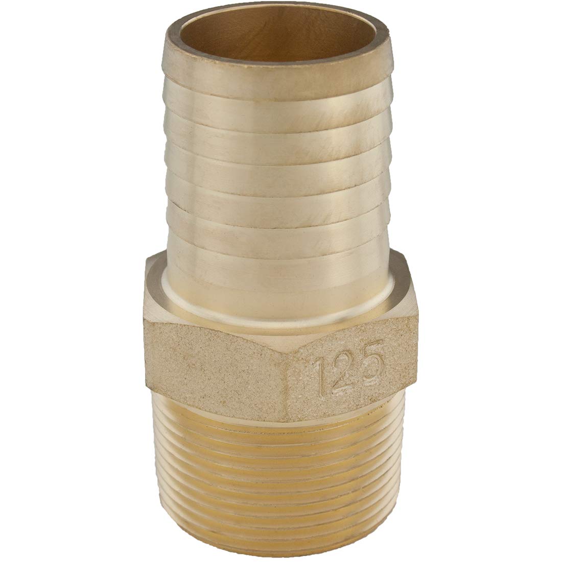 H2O PRO 1-1/4 Inch Brass Male Adapter, Connects Submersible Pumps to Flexible Pipe, Threaded and Barbed NPT - Model 024788