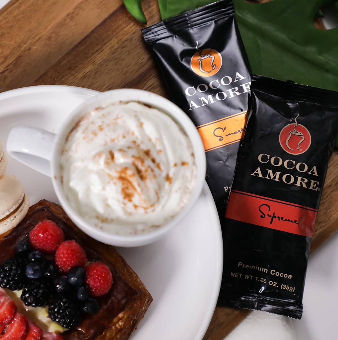 Cocoa Amore Caramel Gourmet Cocoa 50 Packets Single Serve 1.25 oz Packets