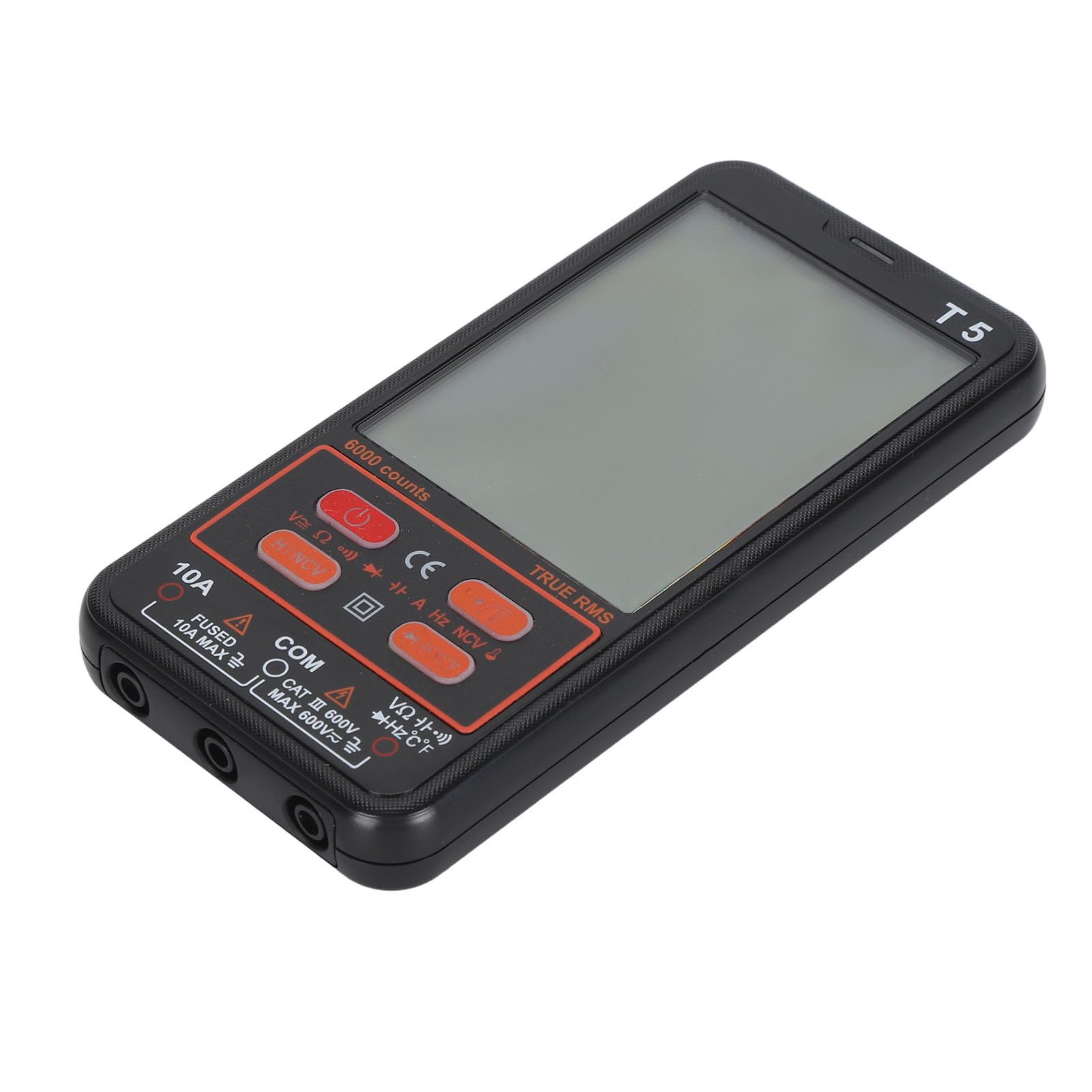 Tester Multimetro Digitale, Voltmetro da 6000 Conteggi, con Display LCD a Colori, Misura Corrente, Tensione, Resistenza, Frequenza, continuità, Diodo, Temperatura