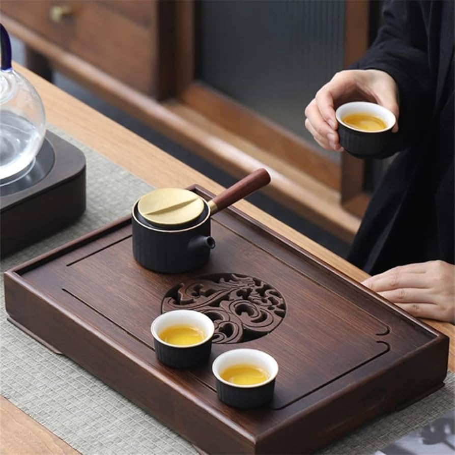 Amazon.co.jp: 茶盤 中国茶器 竹茶盤 ティートレー 茶トレイ